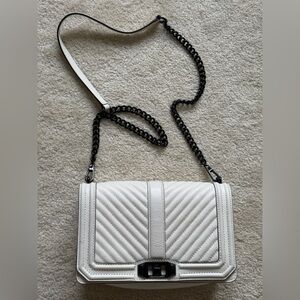 Chevron Quilted Love Crossbody Bag